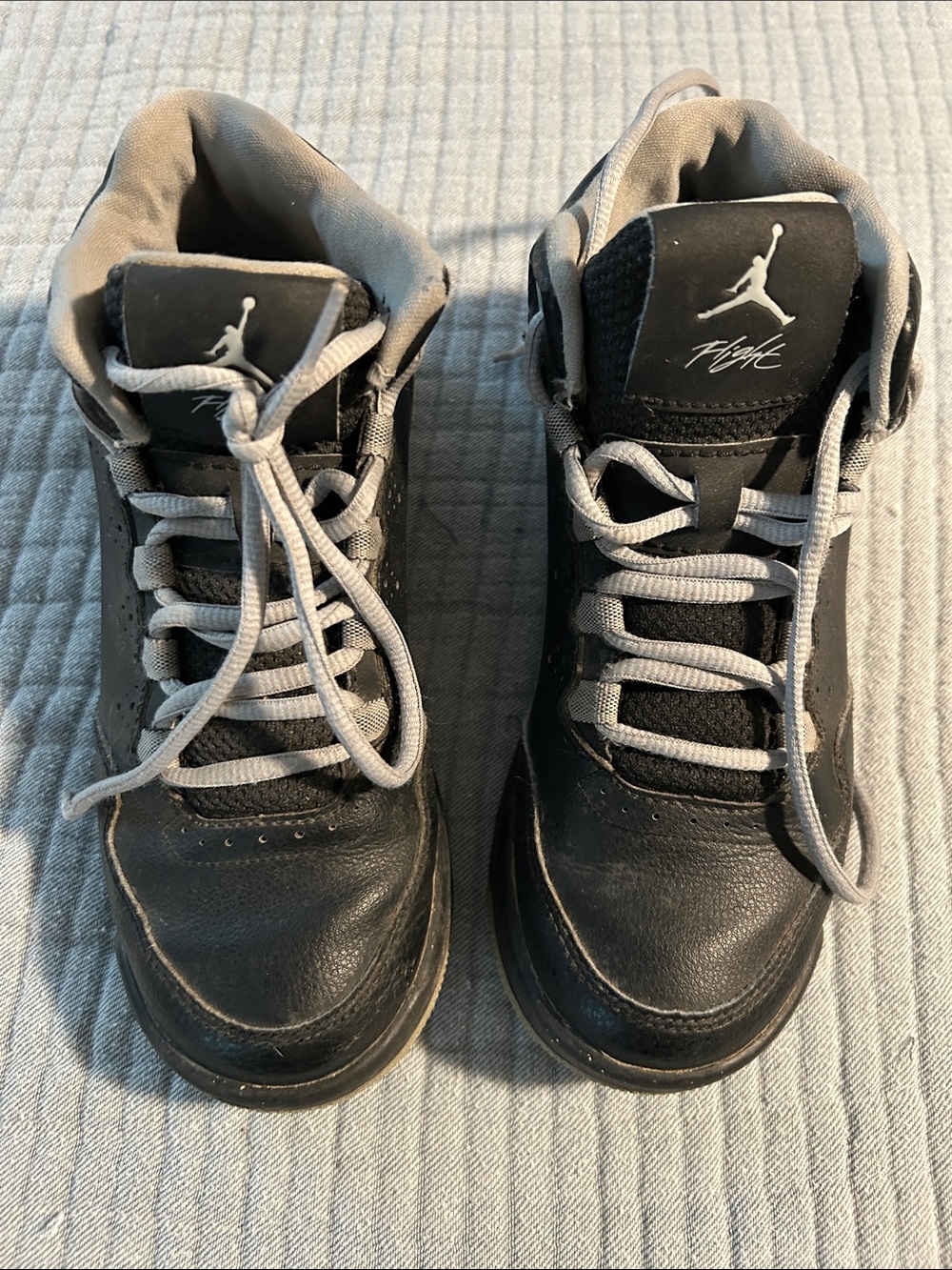 Jordan Kids Black and Gray High-Top Sneakers